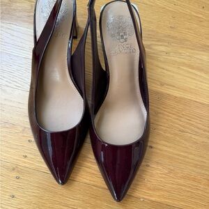 Vince Camuto Dark Red Patent Slingback Heels